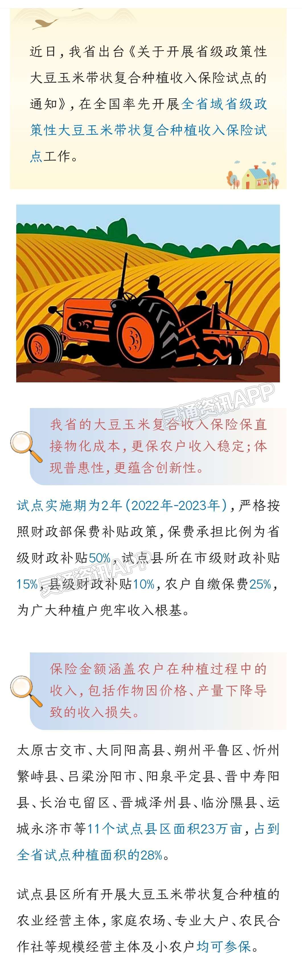 kaiyun·官方网站_全国率先！山西全省域开设大豆玉米带状复合种植收入保险试点(图1)