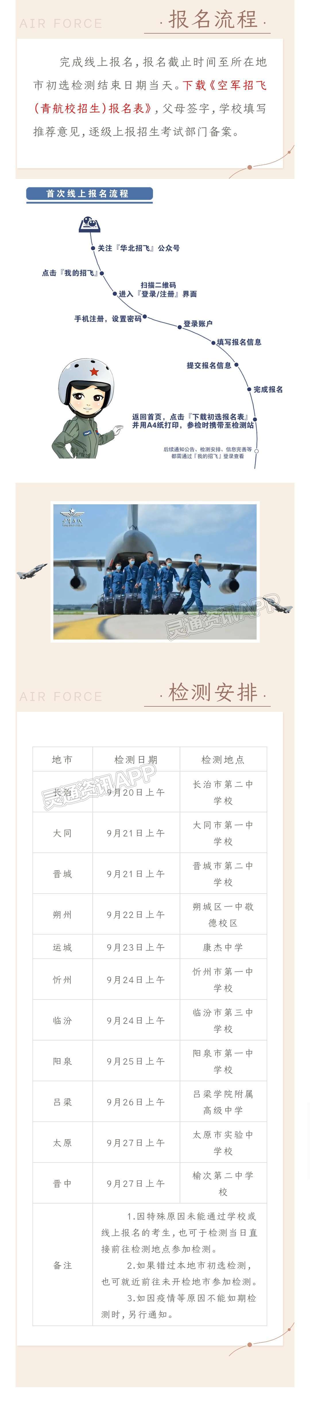 2023招飞启动！山西省2023年度空军招飞初选检测日程安排“九游会j9网站首页”(图2)