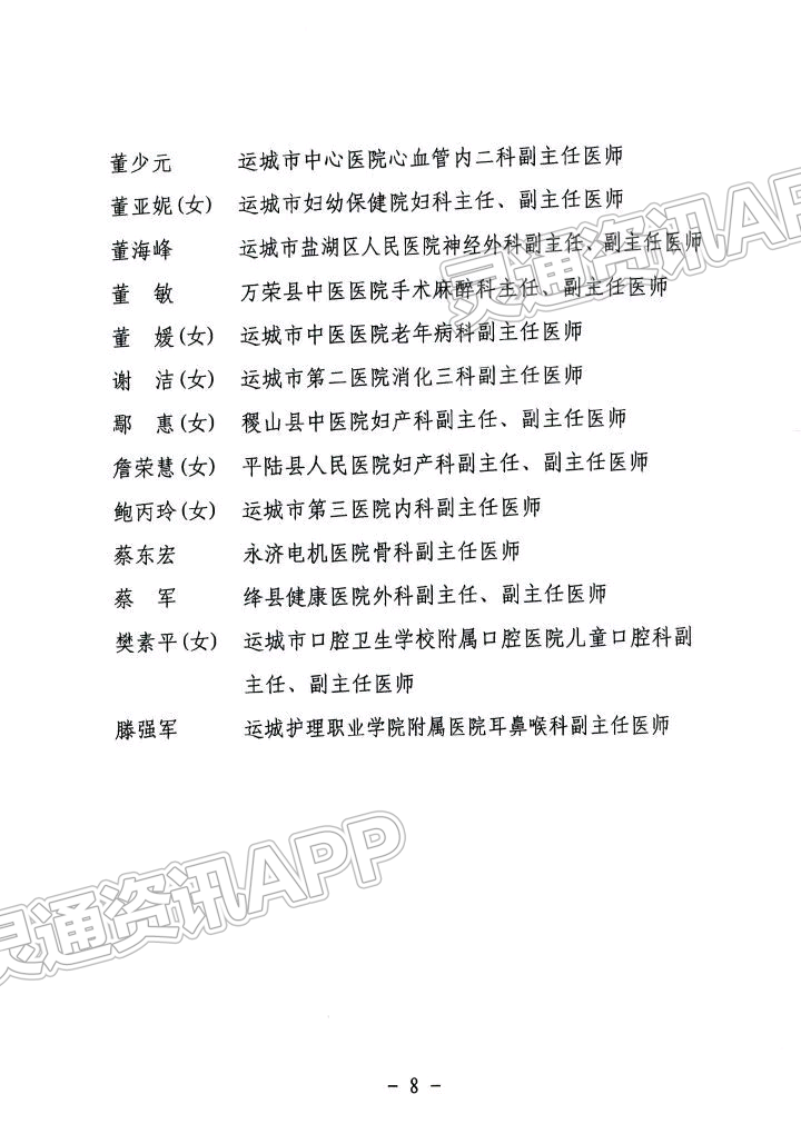 关于表彰运城市第六个“中国医师节”先进个人和先进集体的决定-澳门永利老网址登录入口(图8)