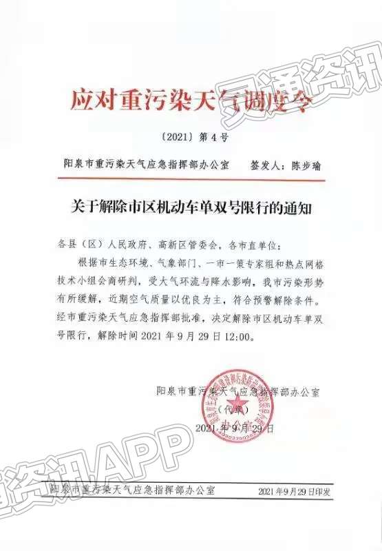 Kaiyun官方网_运城司机注意！晋城发布限行通告，10月1日起实行！阳泉解除限行！(图3)