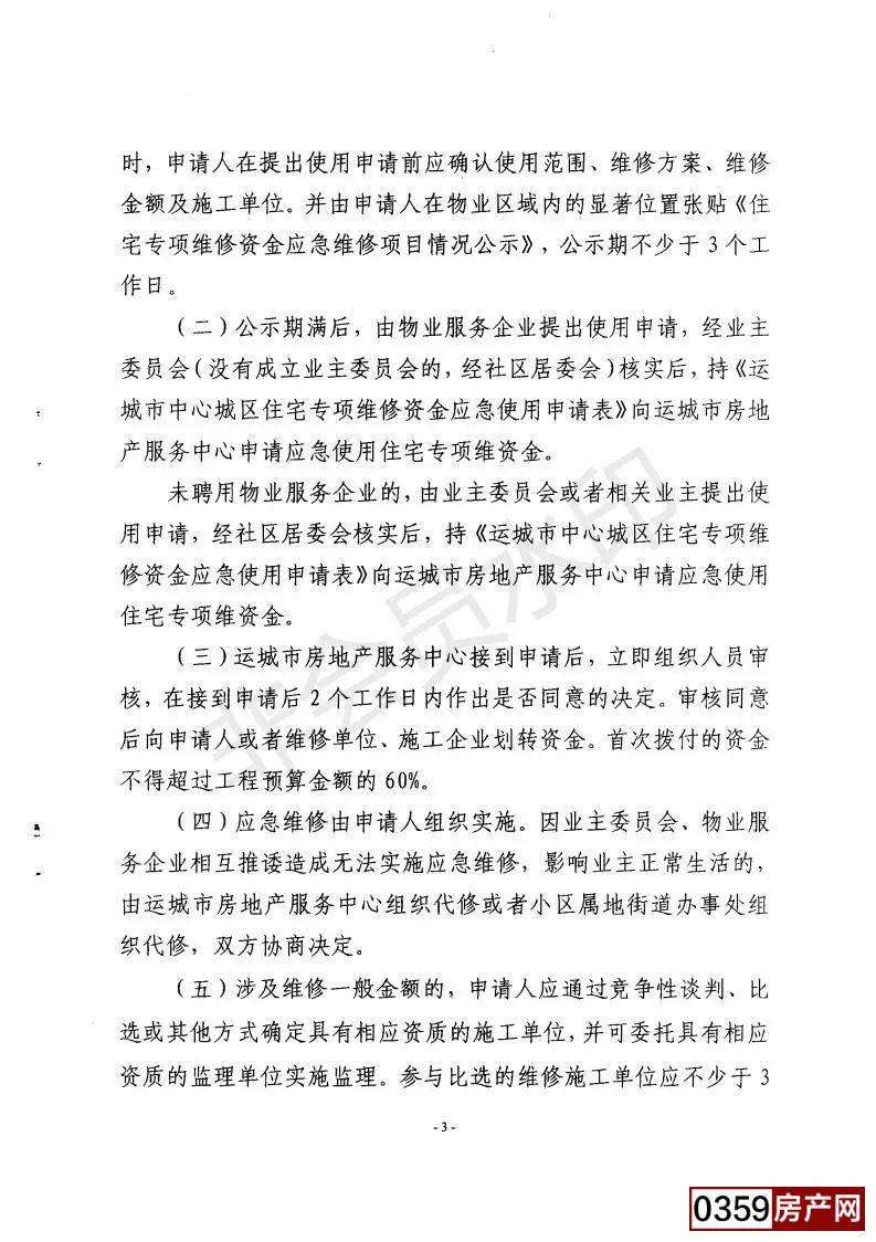 泛亚电竞官网_最新消息！运城市中心城区住宅专项维修资金应急使用范围和程序公布(图3)