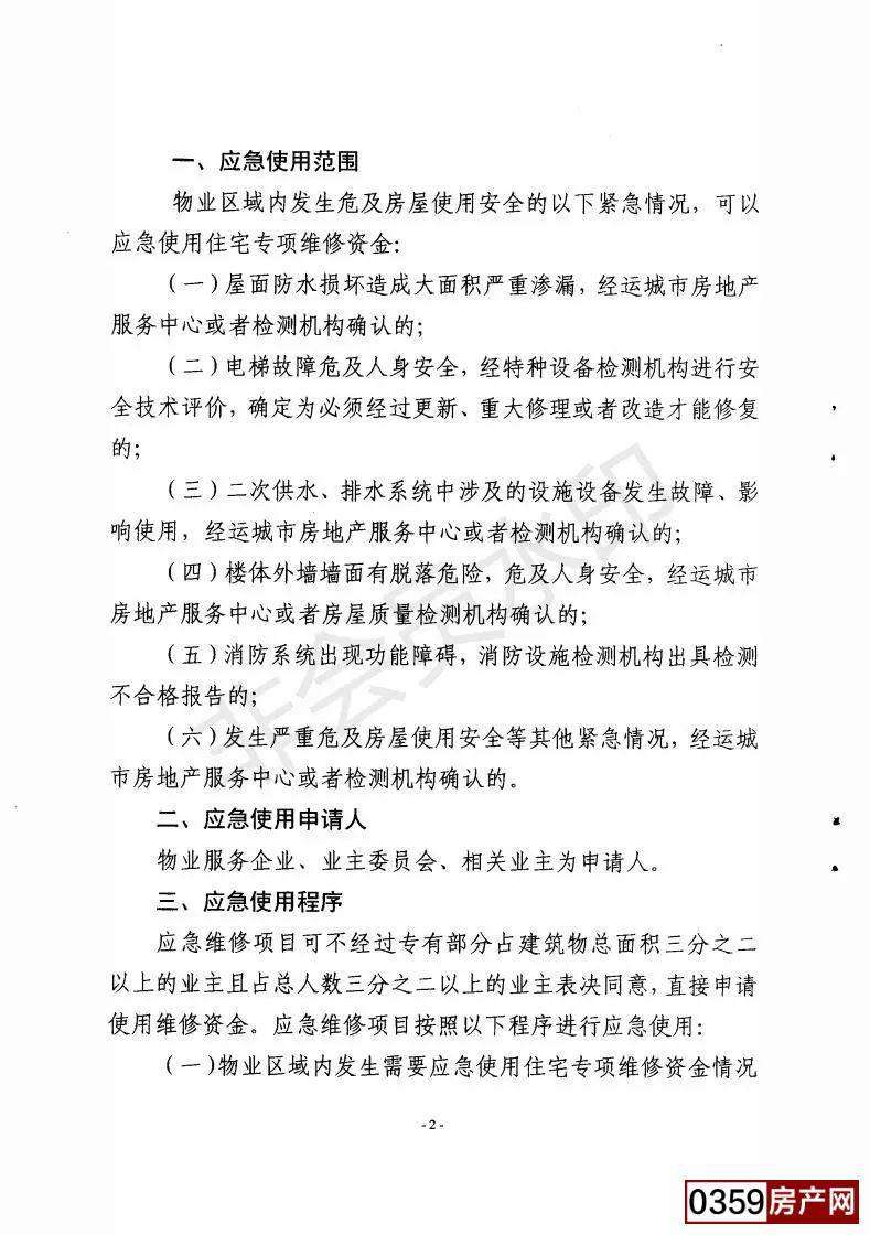 泛亚电竞-最新消息！运城市中心城区住宅专项维修资金应急使用范围和程序公布(图2)